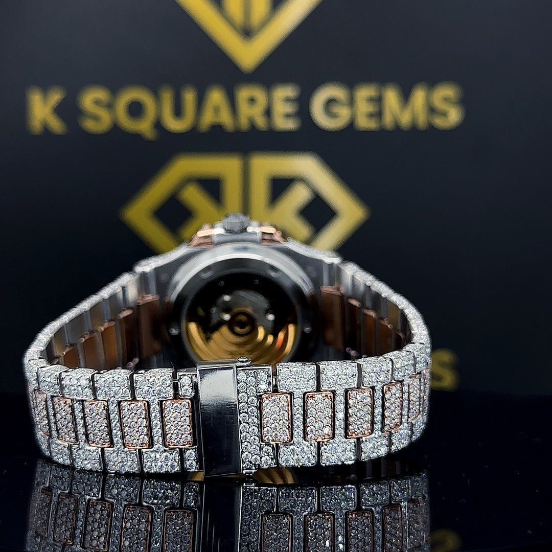 MOISSANITE ICED OUT WATCH SWISS MOVEMENT AUTOMATIC WATCH