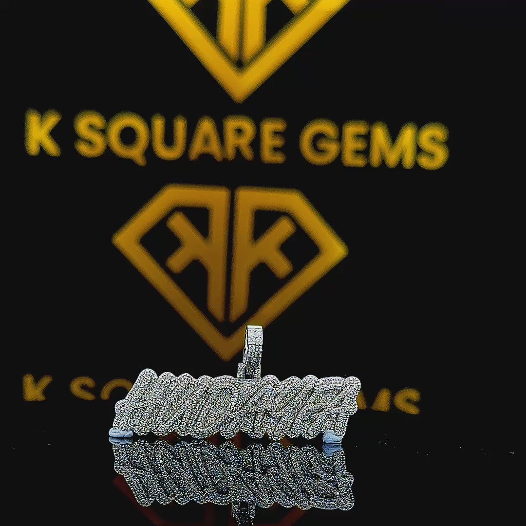 Experience the Wave 1.55 Carat Round VVS1 Moissanite Custom Pendant in 925 Sterling Silver.