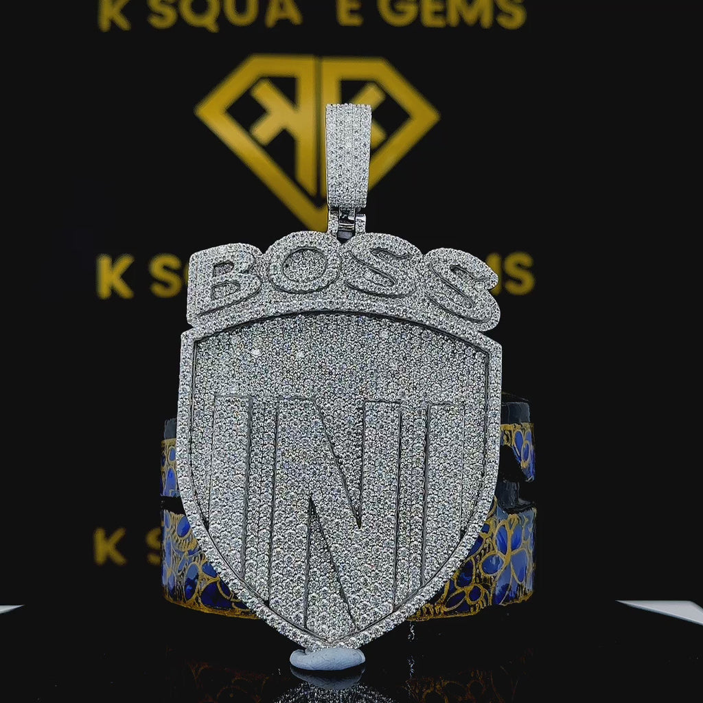 Boss Crest Moissanite Pendant