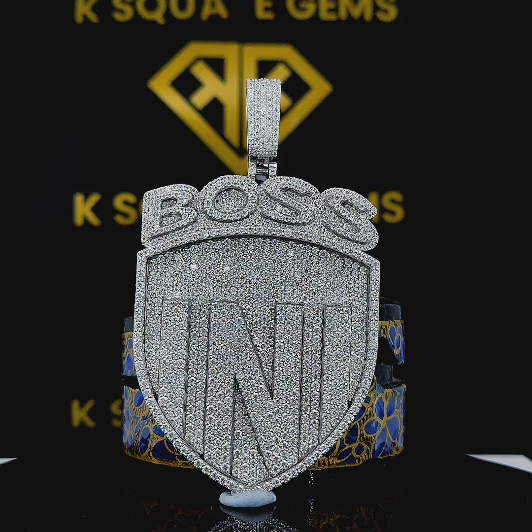 Boss Crest Moissanite Pendant