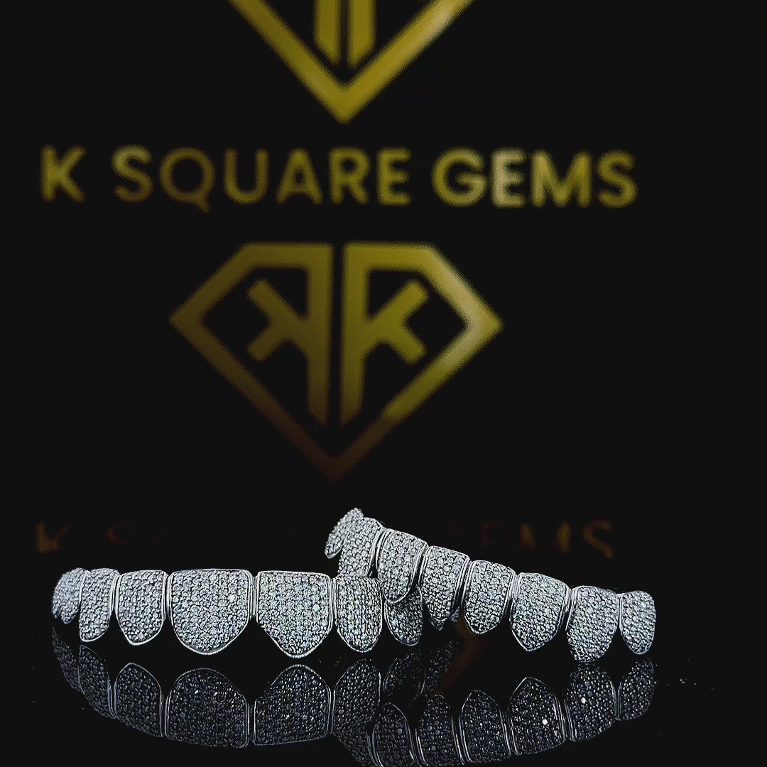 Hip hop fashion jewelry 925 sterling silver moissanite VVS DEF color round brilliant cut custom diamond grillz for unisex