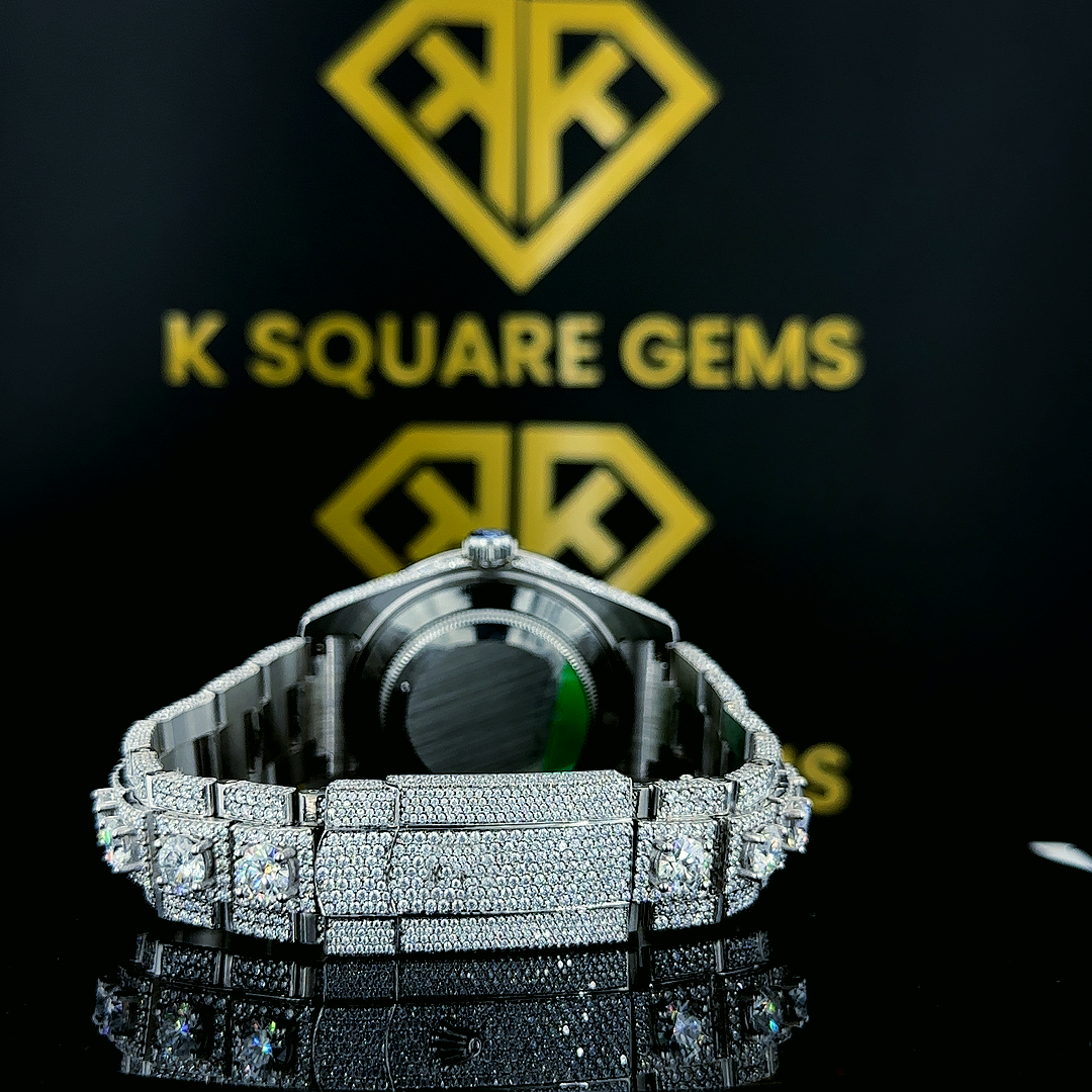 MOISSANITE ICED OUT WATCH SWISS MOVEMENT AUTOMATIC WATCH FOR MAN
