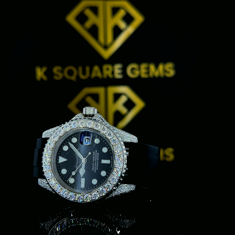 MOISSANITE ICED OUT WATCH SWISS MOVEMENT AUTOMATIC WATCH FOR MAN