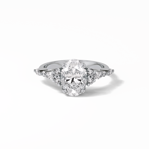 2.1 CT OVAL CUT MOISSANITE DIAMOND RING FOR ENGAGEMENT & WEDDING
