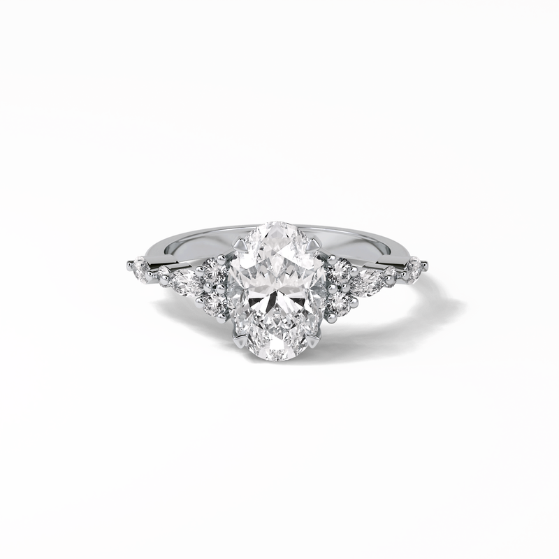 2.1 CT OVAL CUT MOISSANITE DIAMOND RING FOR ENGAGEMENT & WEDDING