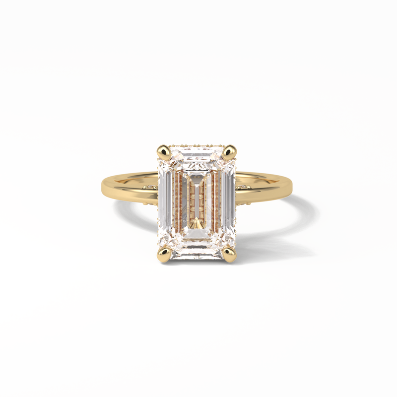 3.8 Carat Emerald Cut Moissanite Ring For Engagement & wedding