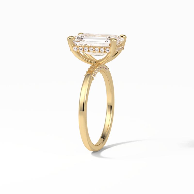 3.8 Carat Emerald Cut Moissanite Ring For Engagement & wedding