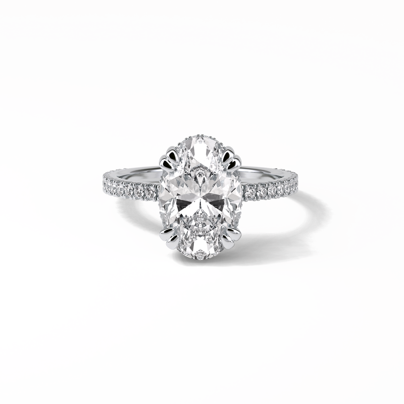 4.00 CARAT OVAL CUT MOISSANITE RING FOR ENGAGEMENT & WEDDING