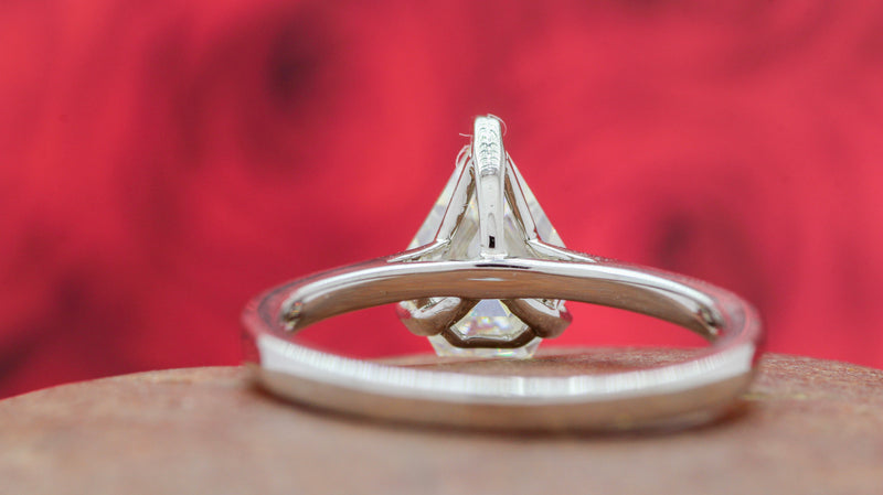 Classy Kite Cut Clear Moissanite Diamond Ring