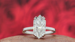 Classy Old School Dutch Marquise Moissanite Diamond Ring