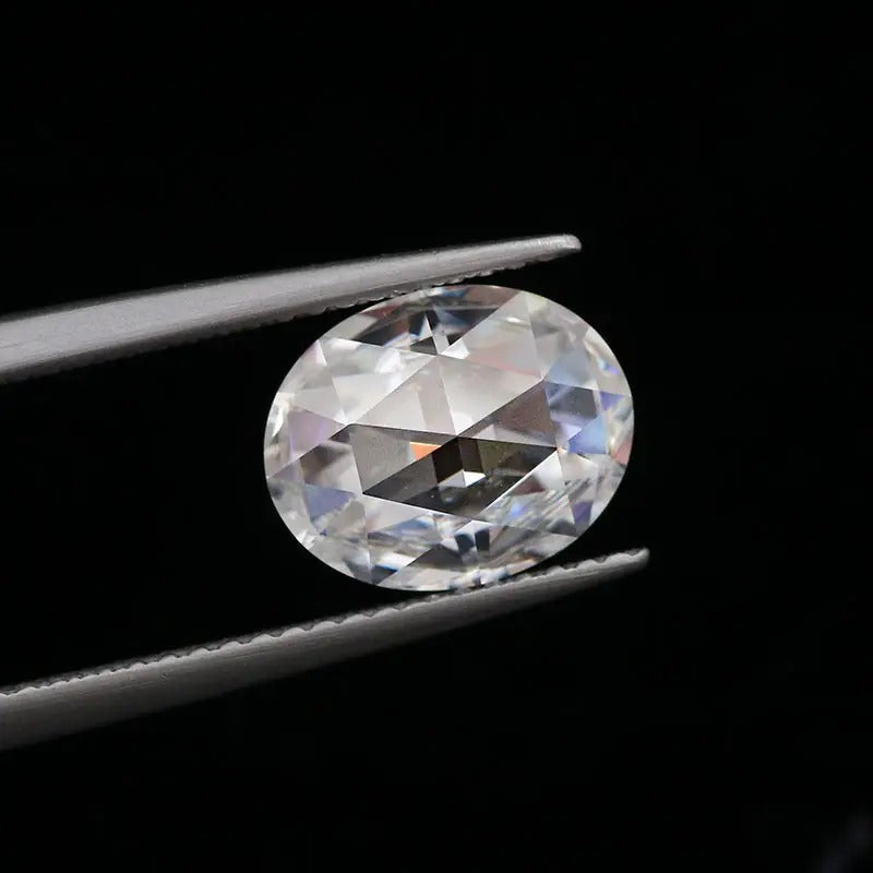 1.00 Ct Colorless Rose Cut Oval Loose Moissanite