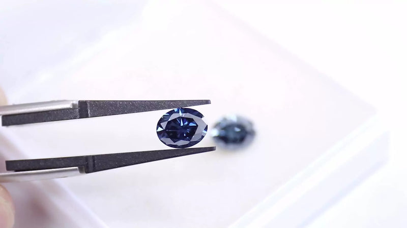 Royal Blue Color Oval Cut Loose Moissanite Diamond