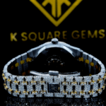 AP Skeleton Dial Two Tone Iced Out Moissanite Diamond Watch Back View