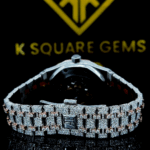 Bust Down AP Arabic Numerals Rose Gold Moissanite Diamond Watch Back View