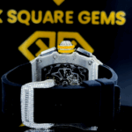 Chronograph RM Rubber Strap Moissanite Diamond Watch Back View