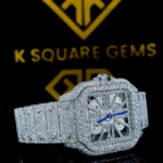 Fully Bust Down Cartier Skeleton Dial Moissanite Diamond Watch Right Side View