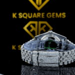 Fully Iced Out Rolex Jubilee Moissanite Diamond Watch Back View