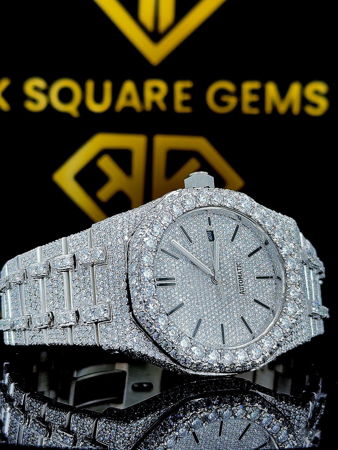 Iced Out AP Moissanite Diamond Watch Right View