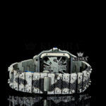 Cartier Santos Skeleton Openwork Dial Black and White Diamond Moissanite Watch