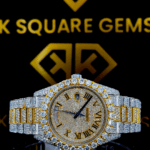 Rolex Day Date Two Tone Yellow Gold Moissanite Diamond Watch