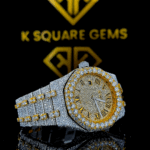 Roman AP Yellow Gold Moissanite Diamond Right Profile View