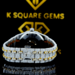 Royal Oak Two Tone Bust Down Moissanite Diamond Watch Back View