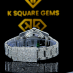 Sky Dweller Rolex Iced Out Moissanite Diamond Watch Back View
