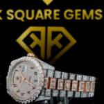 Rolex Day-Date Arabic Numerals Pave Diamond Dial Rose Gold Two Tone Moissanite Watch