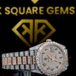 Rolex Day-Date Arabic Numerals Pave Diamond Dial Rose Gold Two Tone Moissanite Watch