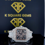 Cartier Santos Transparent Skeleton Dial Two Tone Rose Gold Moissanite Watch