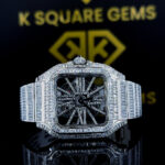 Cartier Santos Openwork Diamond Skeleton Dial Fully Iced Out Moissanite Watch