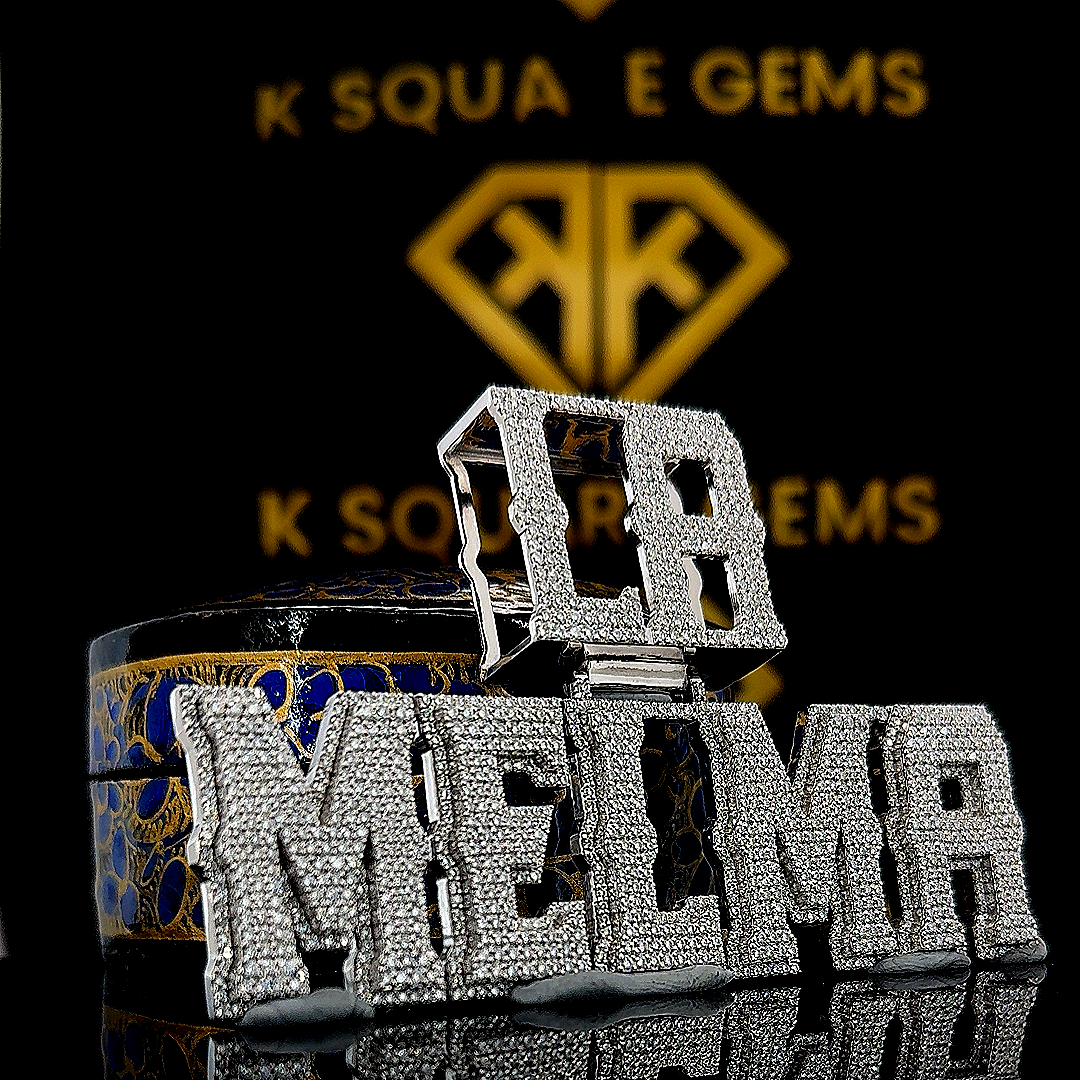 The MelmaX Round Moissanite Hip Hop Pendant features a 15.80 Ct VVS1 Moissanite diamond set in 925 sterling silver