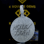 RichRound 27.00 Ct VVS1 Moissanite Custom Pendant in 925 Sterling Silver radiates luxury and brilliance, offering bold customization and premium craftsmanship for a unique, high-end statement piece.