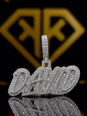 The SparkLit Round Moissanite Hip Hop Pendant features a 1.18 Ct VVS1 Moissanite diamond in 925 sterling silver