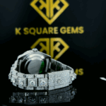 Back view of Bust Down White Dial Rolex Datejust Moissanite Diamond Watch