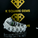 Clasp view of Bust Down White Dial Rolex Datejust Moissanite Diamond Watch