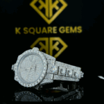 Left side view of Bust Down White Dial Rolex Datejust Moissanite Diamond Watch