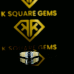 Statement Ring, 2.37 CT Emerald Cut Moissanite Half Bezel Solitaire Ring