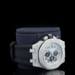 Iced Out AP Offshore Black Rubber Moissanite Diamond Watch Right View