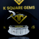 Iced Out Richard Mille Black Strap Moissanite Diamond Watch Bazel Side View
