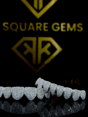 Hip hop fashion jewelry 925 sterling silver moissanite VVS DEF color round brilliant cut custom diamond grillz for unisex