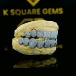 Top 8 bottom 8 hip hop fully iced out dental custom made high quality vvs moissanite 925 Sterling Silver grillz for men women