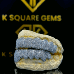 Custom Hip Hop Iced out 925 Sterling Silver VVS Moissanite Diamond Grillz Gold Plated Jewelry with Sparkling Pass Diamond Tester