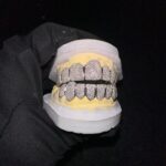 Custom Hip Hop Jewelry Teeth Down 10 925 Sterling Silver VVS Clarity Round Cut Diamond Fully Iced Out Moissanite Grillz