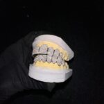 Custom Hip Hop Jewelry Teeth Down 10 925 Sterling Silver VVS Clarity Round Cut Diamond Fully Iced Out Moissanite Grillz