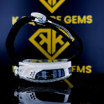 Back side view of Jacob & Co Blue Skeleton Tonneau Moissanite Diamond Watch