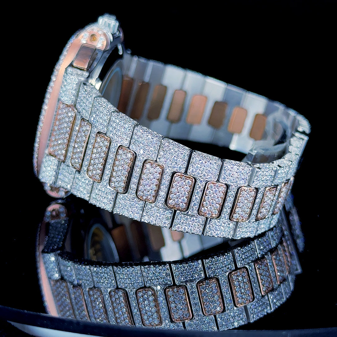 Patek Philippe Nautilus Chronograph Moissanite Diamond Watch Bracelet View