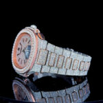Patek Philippe Nautilus Chronograph Moissanite Diamond Watch Left Profile View