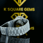 Patek Style Full Iced Out Moissanite Diamond Watch Back Side Bracelet View 2