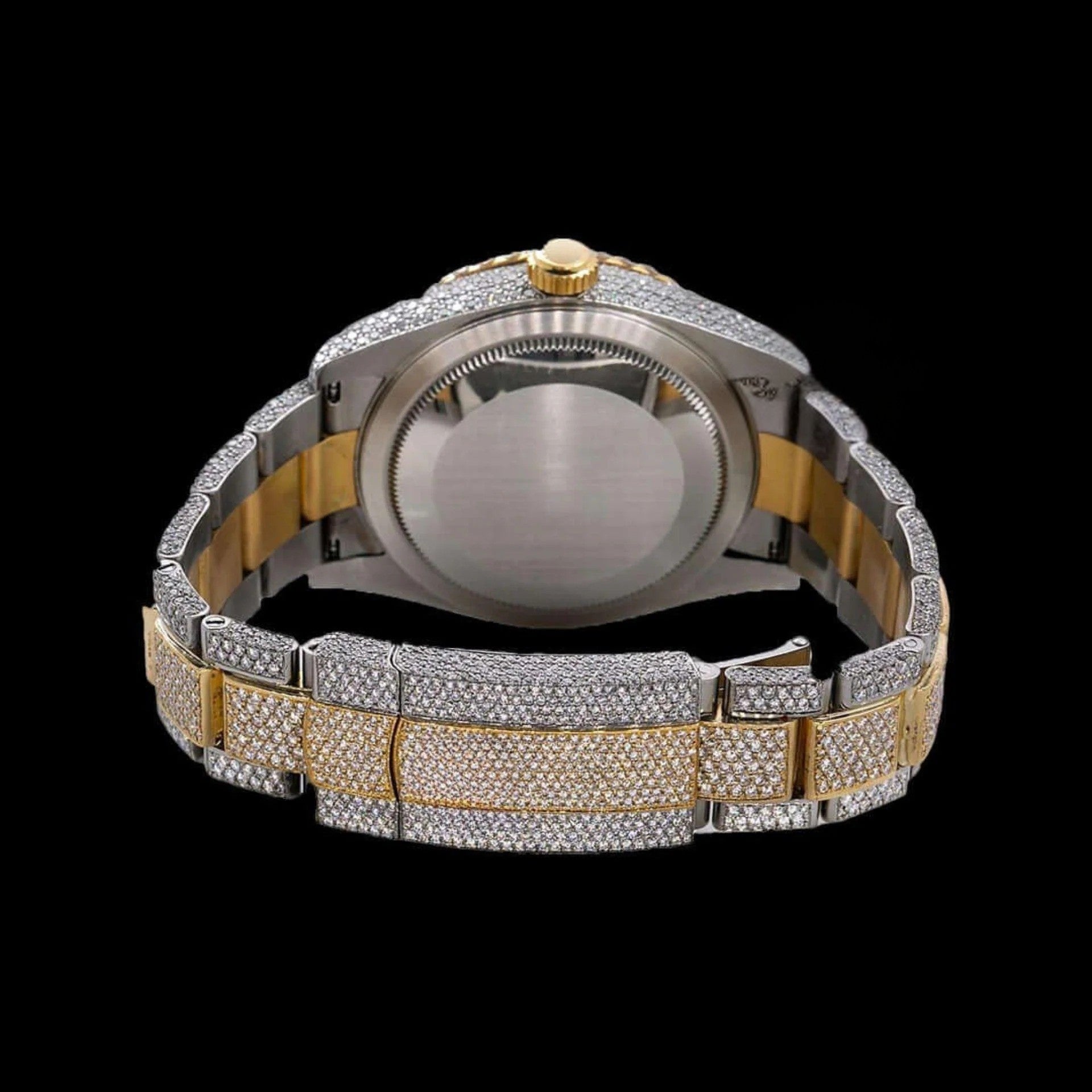 Rolex Sky Dweller Arabic Dial Moissanite Diamond Watch Back View